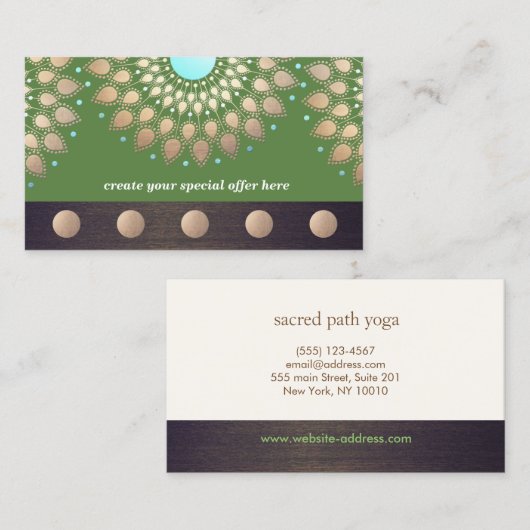 Gold Lotus Yoga Meditation 5 Class Punch Loyalty (Voorkant / Achterkant)