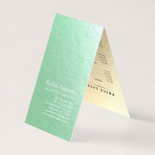 Gold Lotus Yoga Meditation Instructor Prijslijst Visitekaartje (Achterkant)