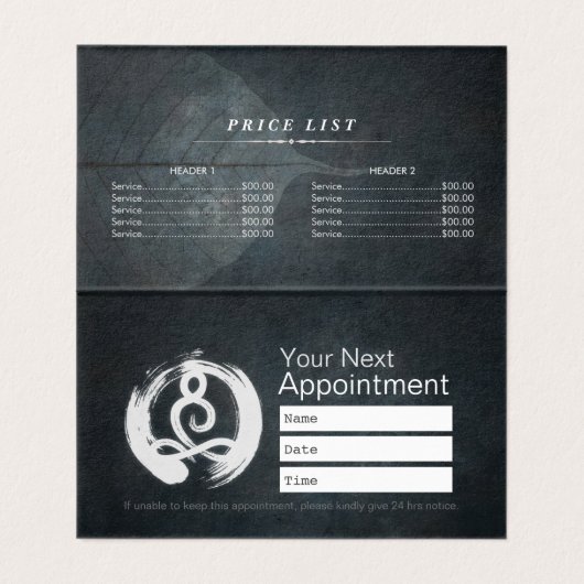 Gold Lotus Yoga Meditation Instructor Prijslijst Visitekaartje (Binnenkant ongevouwen)