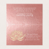 Gold Lotus Yoga Meditation Instructor Prijslijst Visitekaartje (Buitenkant ongevouwen)