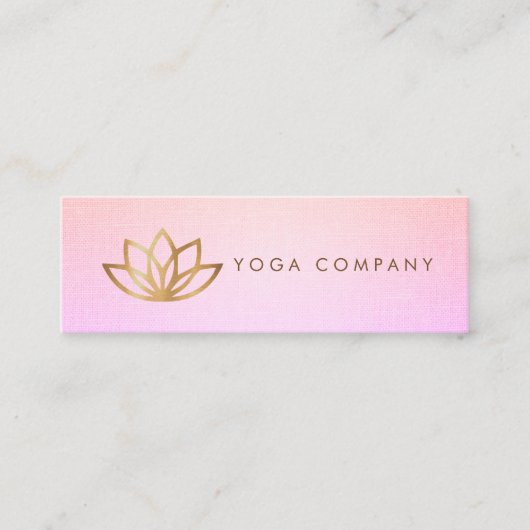 Gold Lotus Yoga Pink Paars Mini Visitekaartje (Voorkant)