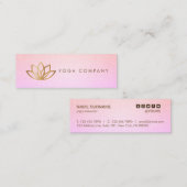 Gold Lotus Yoga Pink Paars Mini Visitekaartje (Voorkant / Achterkant)