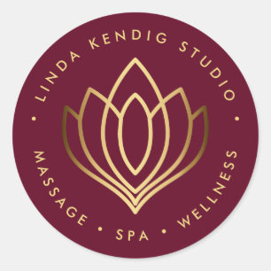 Gold lotus yoga-symbool   Ruby wellness massage sp Ronde Sticker