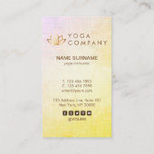Gold Lotus Yoga Verticaal Visitekaartje (Achterkant)