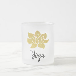 *~* Gold Lotus Yogi Yoga Golden Lotus Matglas Koffiemok