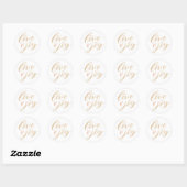 Gold Love and Joy Round Sticker (Vel)