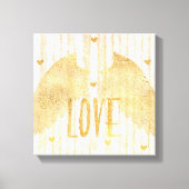 Gold Love Angel Wings Canvas Afdruk (Voorkant)