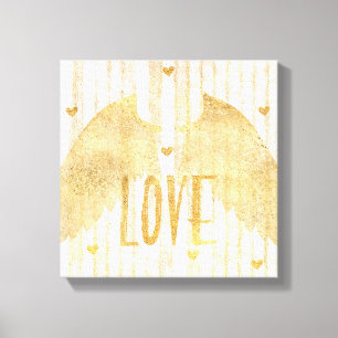 Gold Love Angel Wings Canvas Afdruk