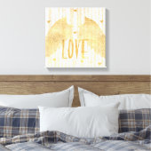 Gold Love Angel Wings Canvas Afdruk (Insitu (Slaapkamer))