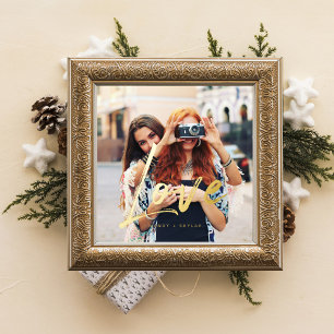 Gold Love Brush Script Overlay Couple Couple Photo Folie Afdrukken