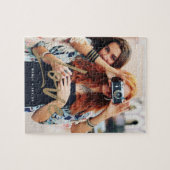 Gold Love Brush Script Overlay Couple Photo Memory Legpuzzel (Horizontaal)