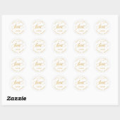 Gold Love Calligraphy Wedding Ronde Sticker (Vel)