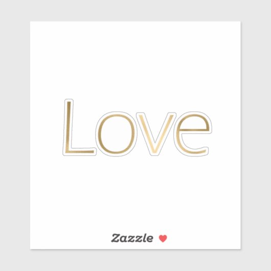 Gold Love (dun) Sticker (Vel)