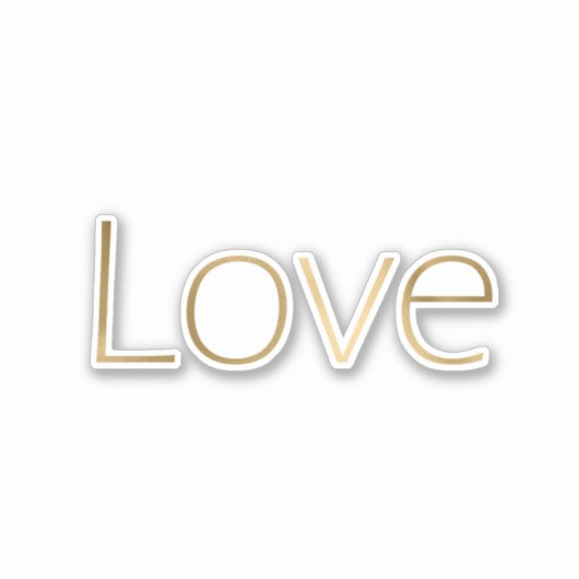 Gold Love (dun) Sticker (Voorkant)