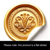 Gold Love Envelope Seal Dark Iridescent Ronde Sticker