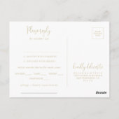 Gold Love Fancy Script Menu Keuze RSVP-Briefkaart (Achterkant)