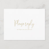 Gold Love Fancy Script Menu Keuze RSVP-Briefkaart (Voorkant)