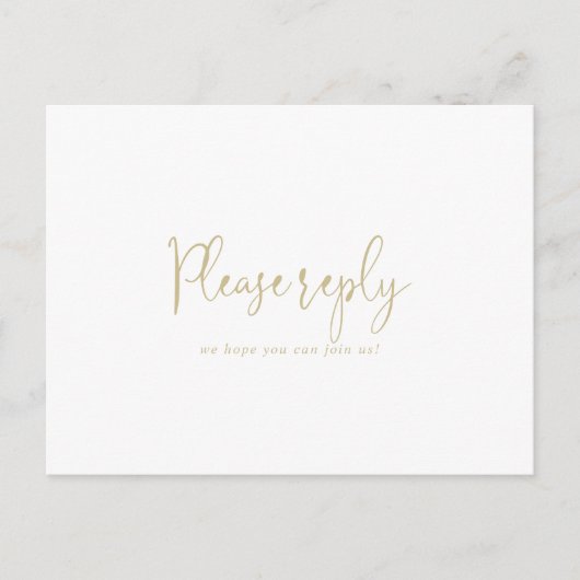 Gold Love Fancy Script Menu Keuze RSVP-Briefkaart (Voorkant)