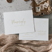 Gold Love Fancy Script Menu Keuze RSVP-Briefkaart