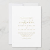 Gold Love Fancy Script Nuestra Boda Wedding Kaart (Voorkant)