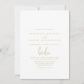 Gold Love Fancy Script Spanish Wedding Kaart (Voorkant)