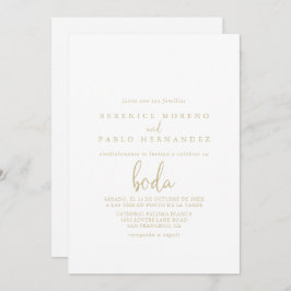 Gold Love Fancy Script Spanish Wedding   Kaart