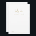 Gold Love Fancy Script Weddenvice Card Advieskaart<br><div class="desc">Deze gouden liefde voor fancy scriptbruiloft is perfect voor een ritueel. Het eenvoudige en elegante ontwerp kenmerkt klassieke en fancy manuscripttypografie in goud. Deze kaarten zijn perfect voor een bruiloft, vrijgezellenfeest, baby shower, graduatiedag en nog veel meer. Pas de kaarten aan met de namen van de bruid en de bruidegom,...</div>