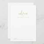 Gold Love Fancy Script Weddenvice Card Advieskaart<br><div class="desc">Deze gouden liefde voor fancy scriptbruiloft is perfect voor een ritueel. Het eenvoudige en elegante ontwerp kenmerkt klassieke en fancy manuscripttypografie in goud. Deze kaarten zijn perfect voor een bruiloft, vrijgezellenfeest, baby shower, graduatiedag en nog veel meer. Pas de kaarten aan met de namen van de bruid en de bruidegom,...</div>