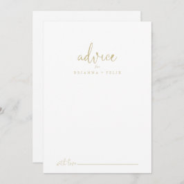 Gold Love Fancy Script Weddenvice Card Advieskaart