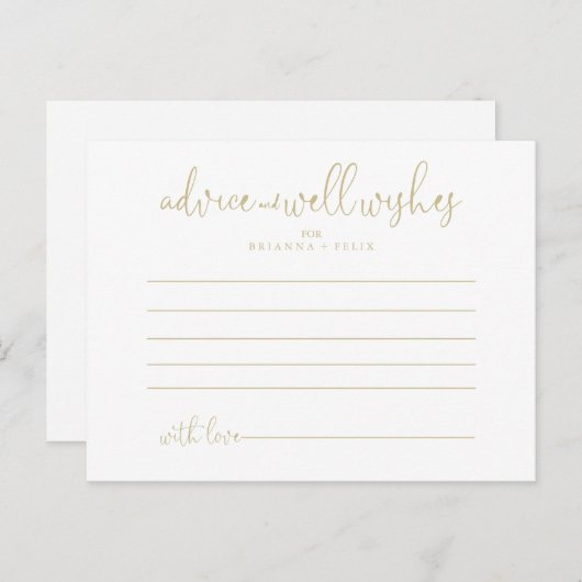 Gold Love Fancy Script Weddenvice Card Briefkaart (Voorkant / Achterkant)