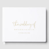 Gold Love Fancy Script Wedding Gastenboek (Voorkant)