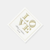 Gold LOVE Graphic Text Napkins Servet (Hoek)