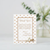 Gold Love Hararts 4x5 Flat Weddenschap Hartelijk d Bedankkaart (Staand voorkant)