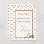 Gold Love Hararts 4x5 Flat Weddenschap Hartelijk d Bedankkaart (Voorkant / Achterkant)