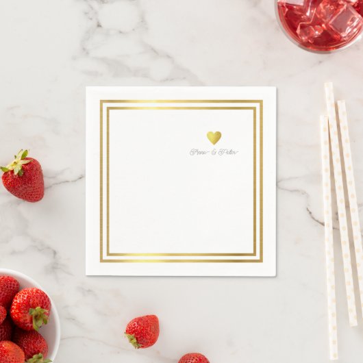 Gold Love Heart Custom Napkins Servet (Insitu)