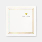 Gold Love Heart Custom Napkins Servet (Voorkant)