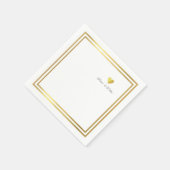 Gold Love Heart Custom Napkins Servet (Hoek)