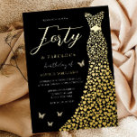 Gold Love Heart Dress Black 40e verjaardag Folie Uitnodiging<br><div class="desc">Gold Love Heart Dress Black 40th Birthday Party Folie Invitation Bekijk andere uitnodigingen in onze niche en nestwinkel</div>