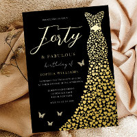 Gold Love Heart Dress Black 40e verjaardag