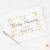 Gold Love Hearts Baby shower / Sprinkle / Couples Rechthoekige Sticker (Envelop)