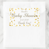 Gold Love Hearts Baby shower / Sprinkle / Couples Rechthoekige Sticker (Tas)