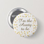 Gold Love Hearts Baby shower / Sprinkle / Couples Ronde Button 5,7 Cm (Voorkant /achterkant)