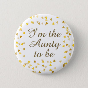 Gold Love Hearts Baby shower / Sprinkle / Couples Ronde Button 5,7 Cm