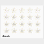 Gold Love Hearts Baby shower / Sprinkle / Couples Ster Sticker (Vel)
