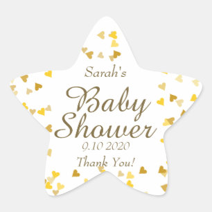 Gold Love Hearts Baby shower / Sprinkle / Couples Ster Sticker