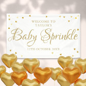 Gold Love Hearts Baby Sprinkle Shower Welkom Spandoek