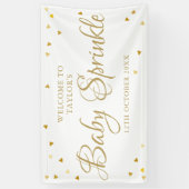 Gold Love Hearts Baby Sprinkle Shower Welkom Spandoek (Verticaal)