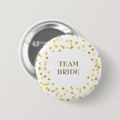 Gold Love Hearts Confetti Name Ronde Button 5,7 Cm (Voorkant /achterkant)