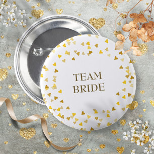 Gold Love Hearts Confetti Name Ronde Button 5,7 Cm
