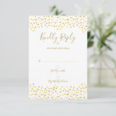 Gold Love Hearts Confetti Signature RSVP (Staand voorkant)
